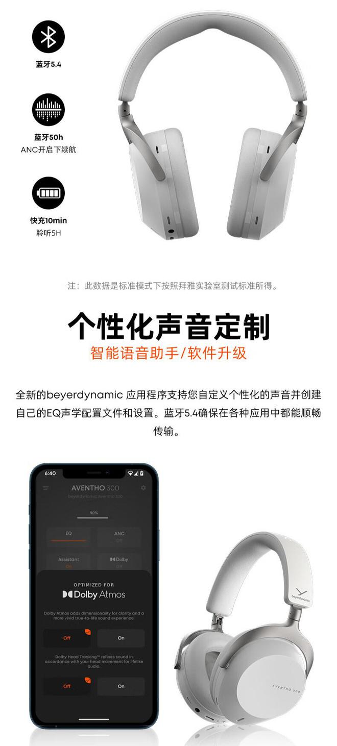 HO 300 头戴式蓝牙无线 元凯发k8娱乐唯一拜雅 AVENT(图2)